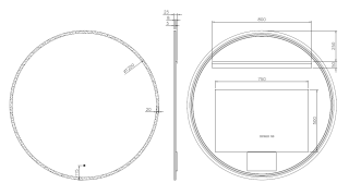 Зеркало с подсветкой Armadi Art 545-120-MG 120 см сенсорный выключатель антизапотевание золото матовое