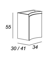 Шкафчик подвесной Cezares с одной распашной створкой, правосторонний, Rovere tabacco, 34x40x55, 54835