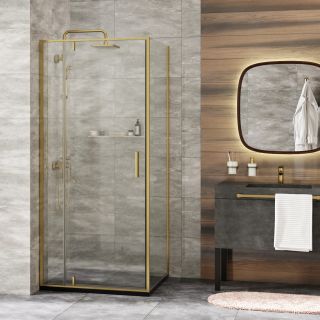 Душевой уголок Wasserkraft Aisch 90x90см золото 55P03