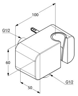 Шланговое подключение Kludi A-QA с держателем для душа хром 6556005-00