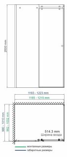 Душевой уголок Wasserkraft Vils 120x100см серебристый 56R10