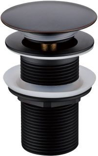 Донный клапан с переливом Boheme чёрный 612-B/2