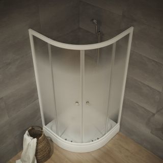 Душевой уголок Triton Лайт Щ0000061807 90x90 см профиль белый стекло с узором