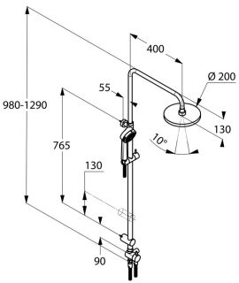 Душевая стойка Kludi Zenta Dual shower system хром 6609005-00