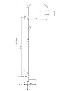 Душевая стойка Splenka S223.24.06 с термостатом чёрный
