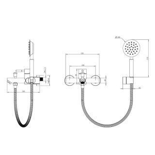Смеситель для ванны Knotlor SS-05, сатин