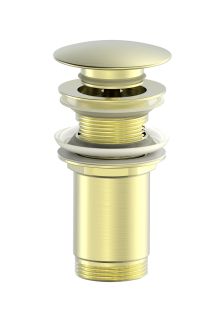 Донный клапан для раковины Wonzon & Woghand WW-88SS09-BG с переливом брашированное золото