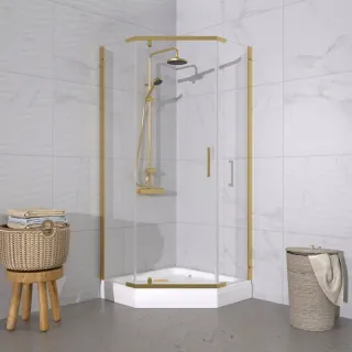 Душевой уголок Triton Дека -Голд Щ0000073923 90x90 см профиль золото стекло прозрачное