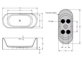 Ванна из искусственного камня Riho Valor B130001105 170x72см белый