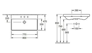 Раковина Villeroy  Boch Avento Avento 41568001 80 см