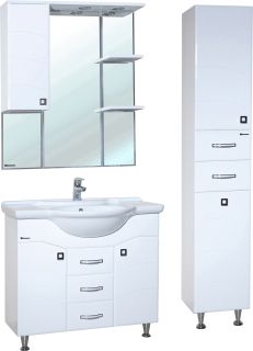 Зеркало-шкаф с подсветкой Bellezza Джулия 75см левый белый 00000001060