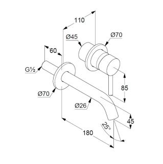 Смеситель для раковины Kludi Bozz 38244N576 брашированный никель