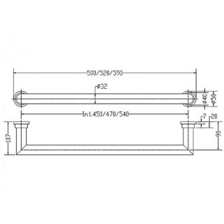 Полотенцесушитель электрический Margaroli Sereno 621/S/520 Black matt DB 52 см чёрный матовый