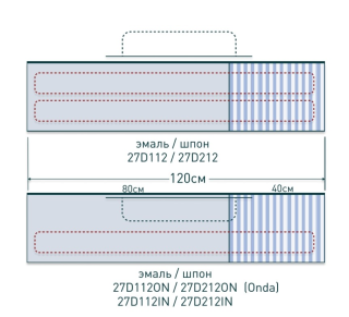 Подвесная тумба Salini Domino 27D212ONA 120см шпон с открытой полкой Onda Plus