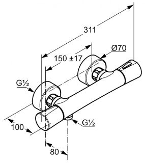 Термостат для душа Kludi Zenta хром 351000538