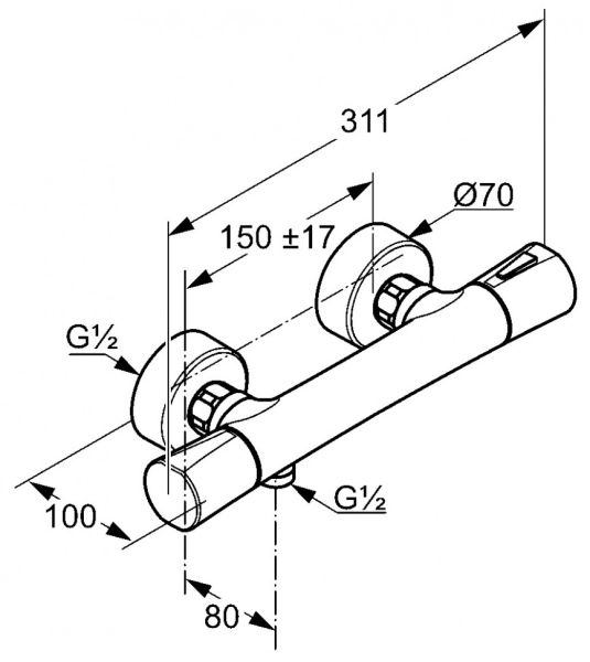 Термостат для душа Kludi Zenta хром 351000538
