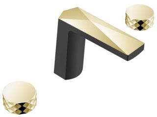 Смеситель для раковины Boheme Venturo 150-BG-DIAMOND чёрный/золото