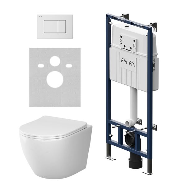 Унитаз с инсталляцией AM.PM Like IS100201.801900 белый