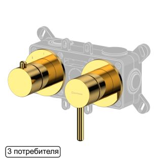 Смеситель скрытого монтажа на 3 потребителя WHITECROSS Y Y1243GL золото