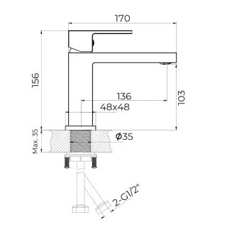 Cмеситель для раковины Knotlor KN-20/RBP, бронза