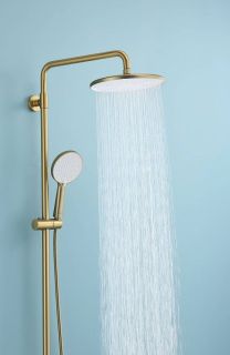 Душевая стойка Raglo R20.26.03 с термостатом золотой сатин