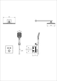 Душевой комплект Wonzon & Woghand WW-D2017-B-MW с термостатом белый матовый