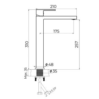 Смеситель для раковины высокий Knotlor KN-24/RB, бронза