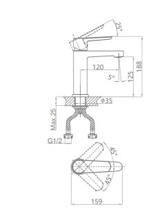 Смеситель для раковины DQ Bayern.Mnchen DA1562107 матовое золото