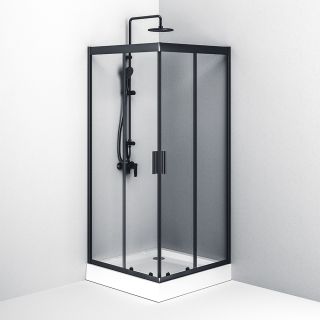 Душевой уголок Am.Pm Gem 90x90см чёрный матовый W90G-403-090BT