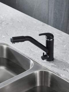 Смеситель для кухни Paulmark Hessen He213017-418 чёрный металлик