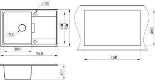 Мойка кухонная Granula GR-7804 песок
