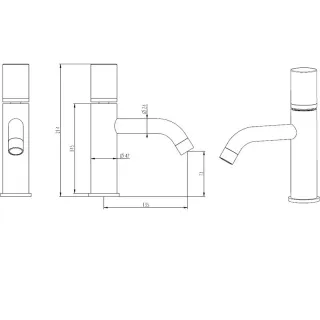 Смеситель для раковины Boheme Stick 121-W-MR-BLACK белый/чёрный мрамор