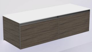 Тумба под раковину Armadi Art Quatro 790-M2-140(70+70)-OA-A+L 140 см с подсветкой чёрный/антрацит