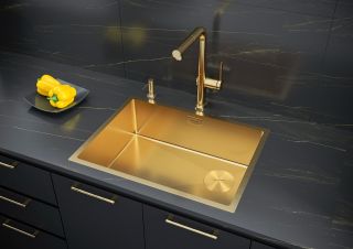 Мойка кухонная Paulmark Next-Skew PM885844-BG брашированное золото