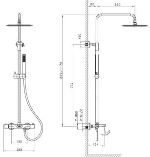 Душевая стойка Raiber Graceful RPG-007 с термостатом золото матовое