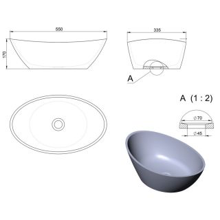 Раковина Holbi Europe 55см бетон 2.02.005.44.4