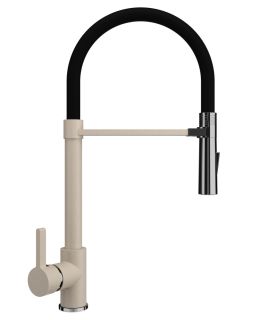 Смеситель для кухни Ulgran Classic U-024-328 с высоким гибким изливом бежевый