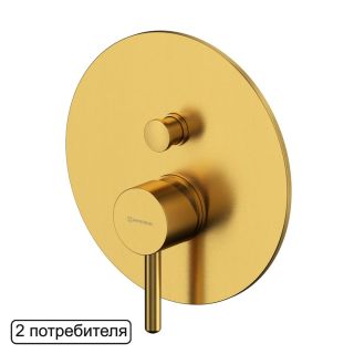 Смеситель скрытого монтажа на 2 потребителя WHITECROSS Y Y1235GLB брашированное золото