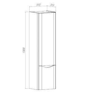 Шкаф-колонна Runo Тоскана темное дерево (00-00001420)