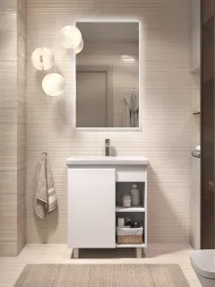 Тумба под раковину напольная Vigo Milos 317 70 см поставляется в разобранном виде белый