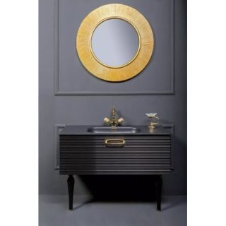 Тумба под раковину Armadi Art Vallessi Avangarde Linea 80см чёрный/хром 842-080-BCR