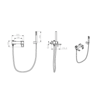 Смеситель для ванны Boheme Q 143-CRBlue.2 хром/синий