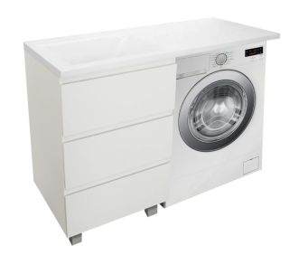 Напольная тумба под раковину Эстет Dallas Luxe ФР-00002309 Л/П 100см три ящика белый