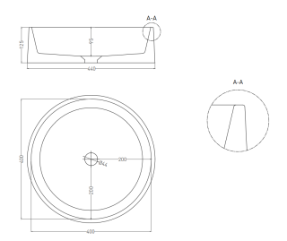 Накладная раковина Salini Gloria 01 S-Stone 1102201M 44см белый матовый