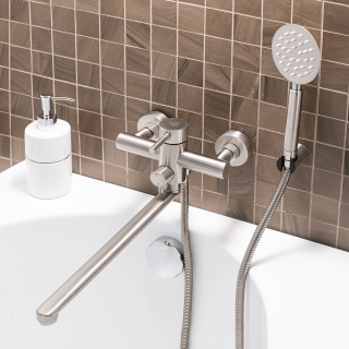 Смеситель для ванны с душем РМС SUS124-006EP нержавеющая сталь