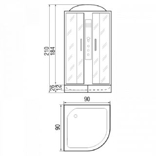 Душевая кабина RIVER DUNAY DUNAY 90/26 ТН