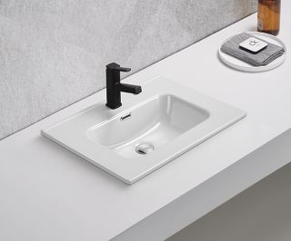 Раковина Gid 9060s 71155 встраиваемая сверху белая 61x46.5x17