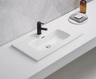 Раковина Gid 9080s 71157 встраиваемая сверху белая 81x46.5x17