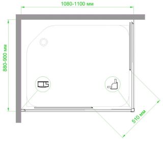 Душевой уголок Royal Bath HPD 110x90см чёрный RB9110HPD-T-BL
