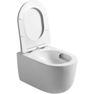 Унитаз подвесной ArtMax Napoli AM100CHRV безободковый с вихревым смывом и сиденьем микролифт белый